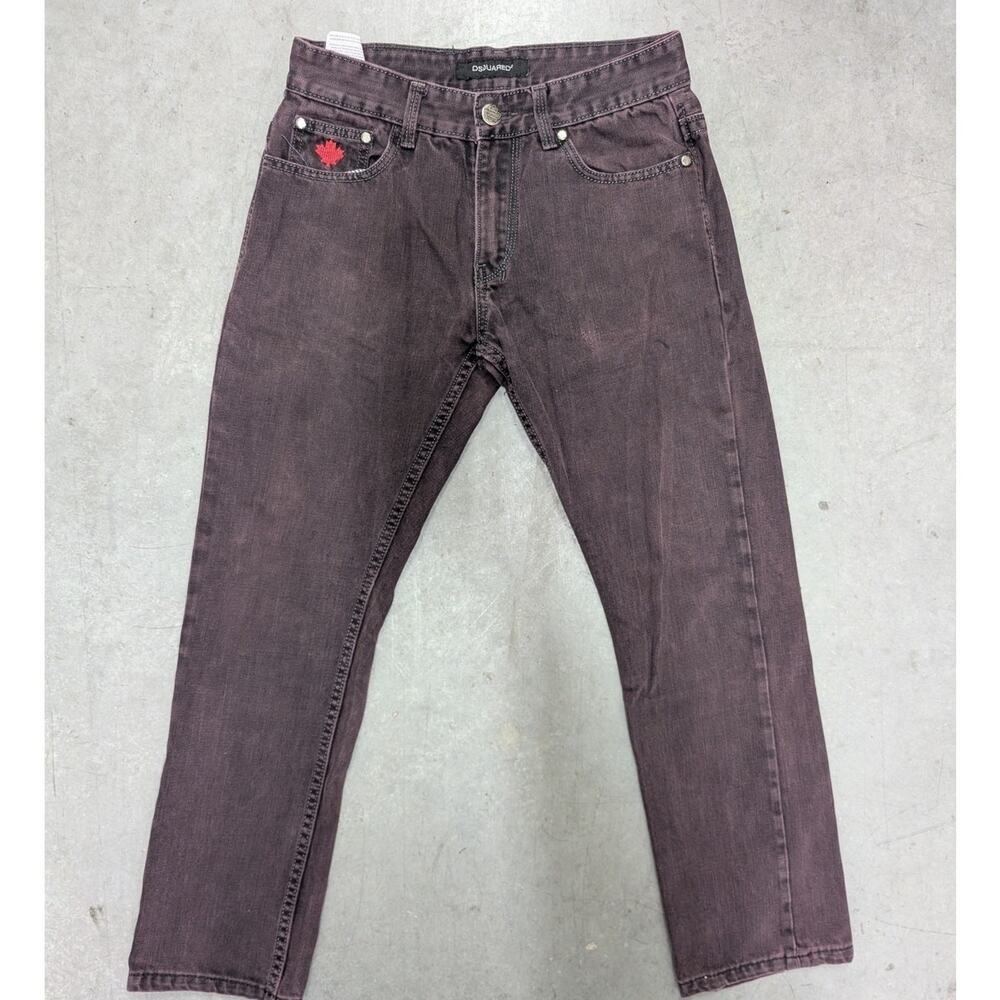 Dsquared2 Brown Denim Jeans Men's 31x32 Maple Leaf Detail